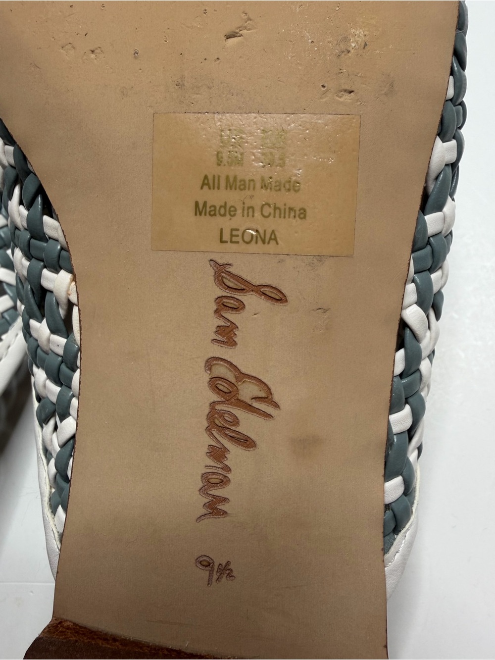 Sam Edelman Leona Gray & White Woven Slide Mules Size 9.5 - Picture 15 of 15